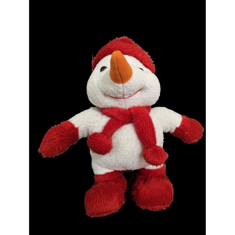 Vintage Kings Plush Snowman 2002 White Red Scarf & Hat Carrot Nose 15"‎ Soft Toy